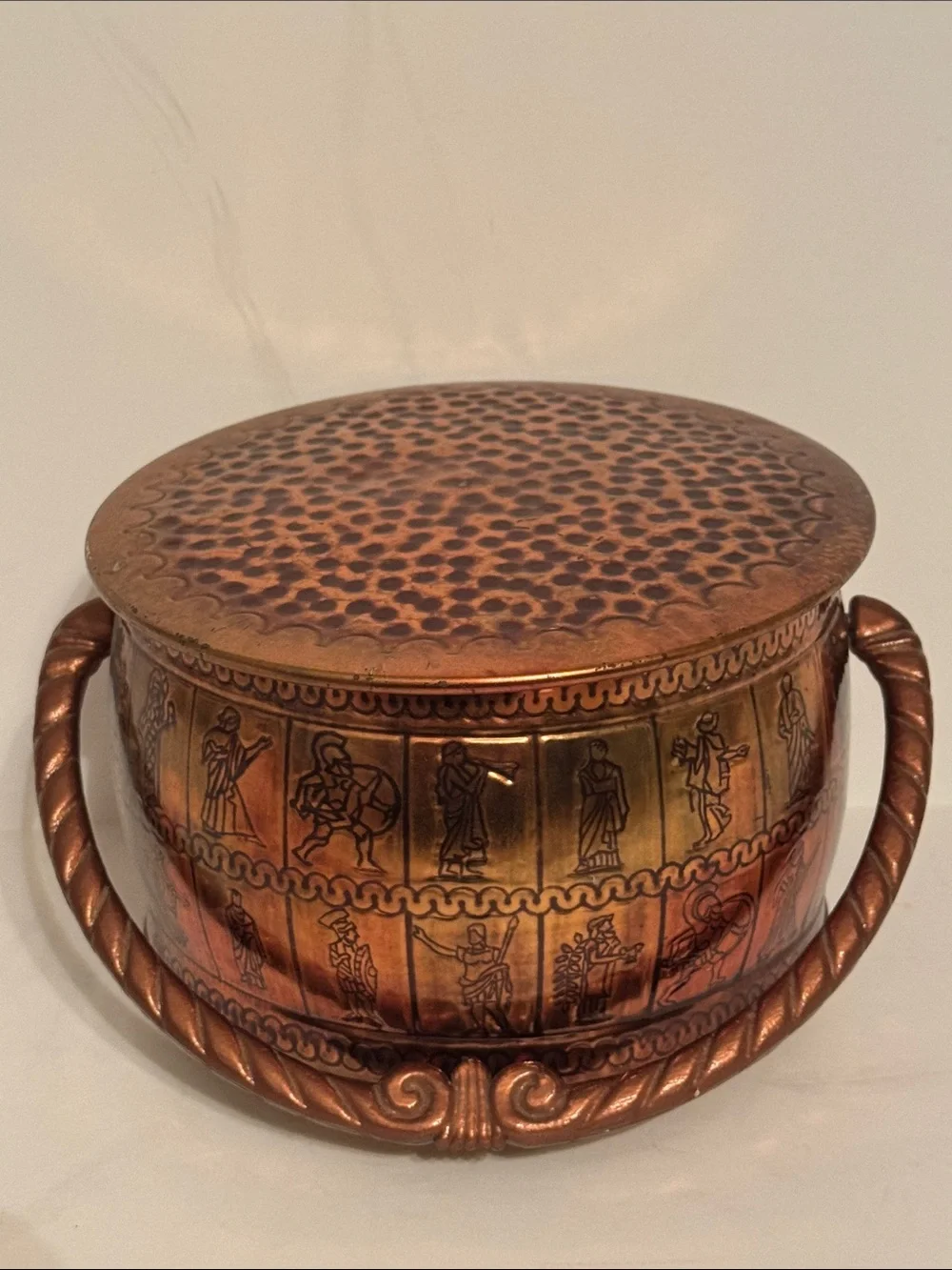 Frida and Nada Copper-Tone Decorative Lidded Container. Made in Germany.